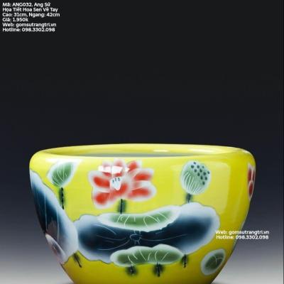 ANH SỨ HỌA TIẾT HOA SEN VẼ TAY